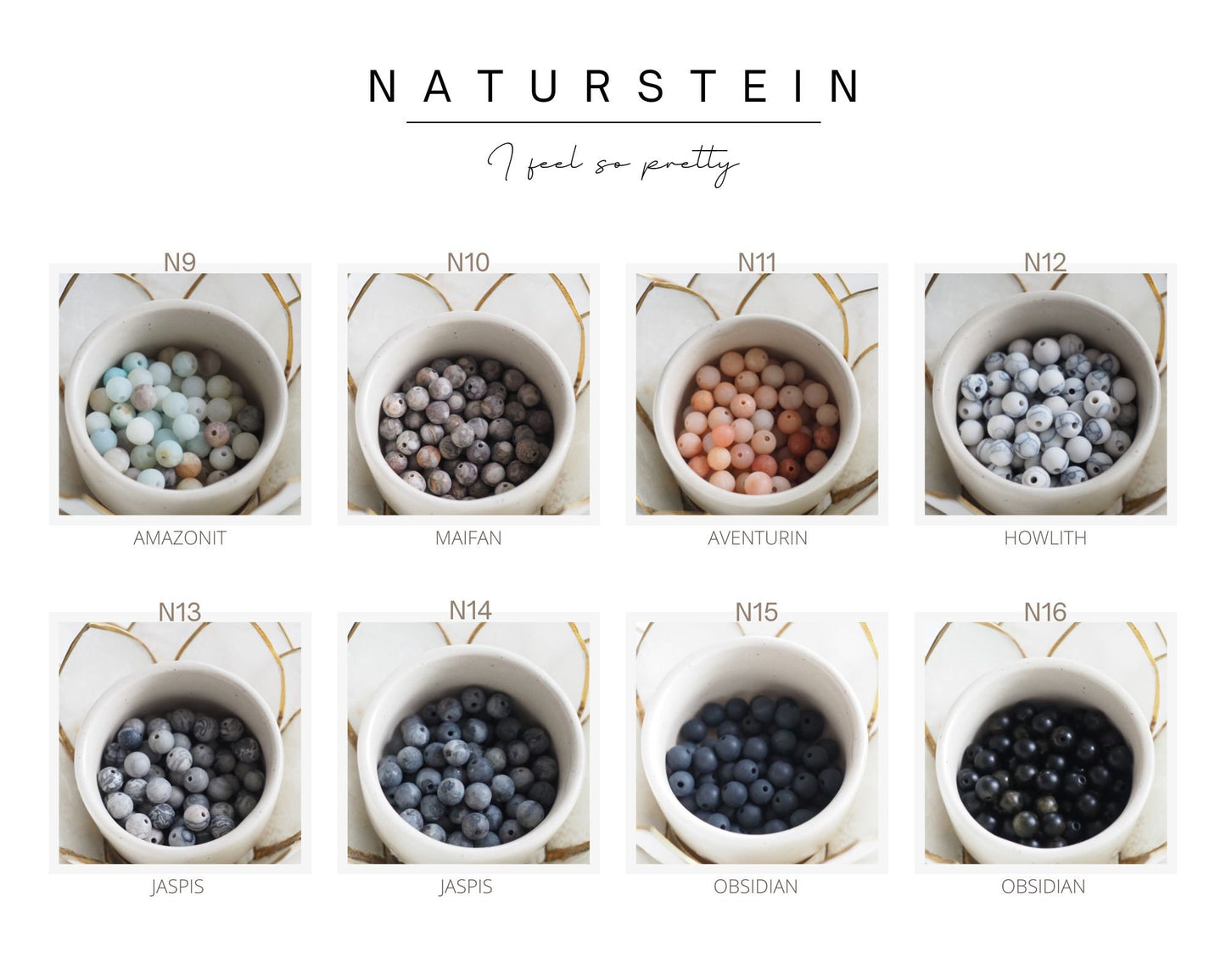 Perlenarmband Natursteinperlen personalisiert mit Initialen