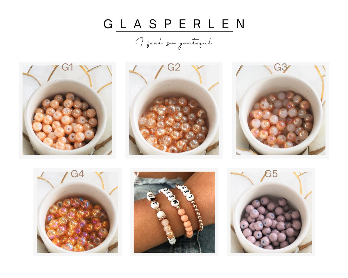Perlenarmband Glasperlen mit Anhänger