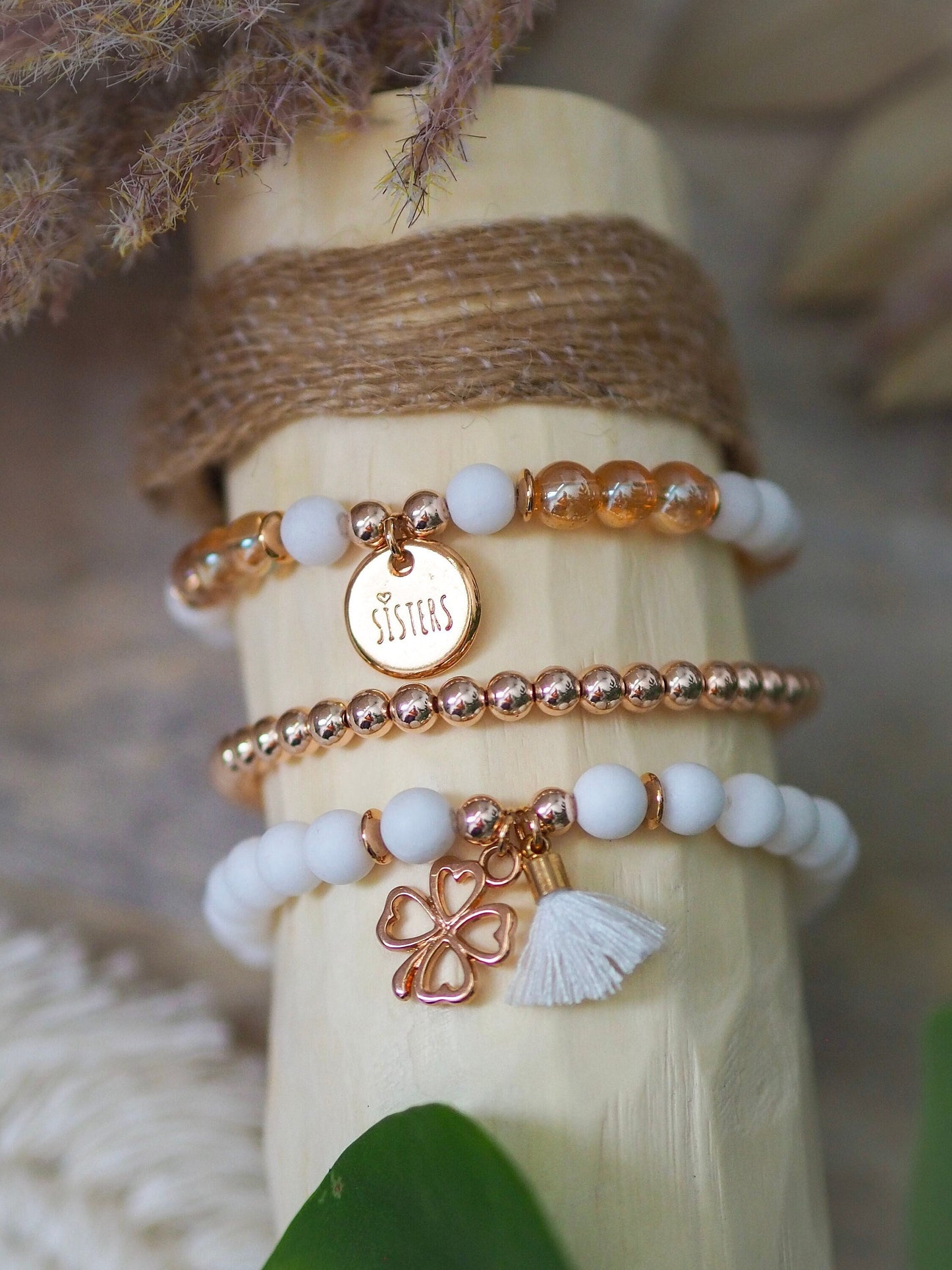 Perlenarmband Glasperlen mit Anhänger