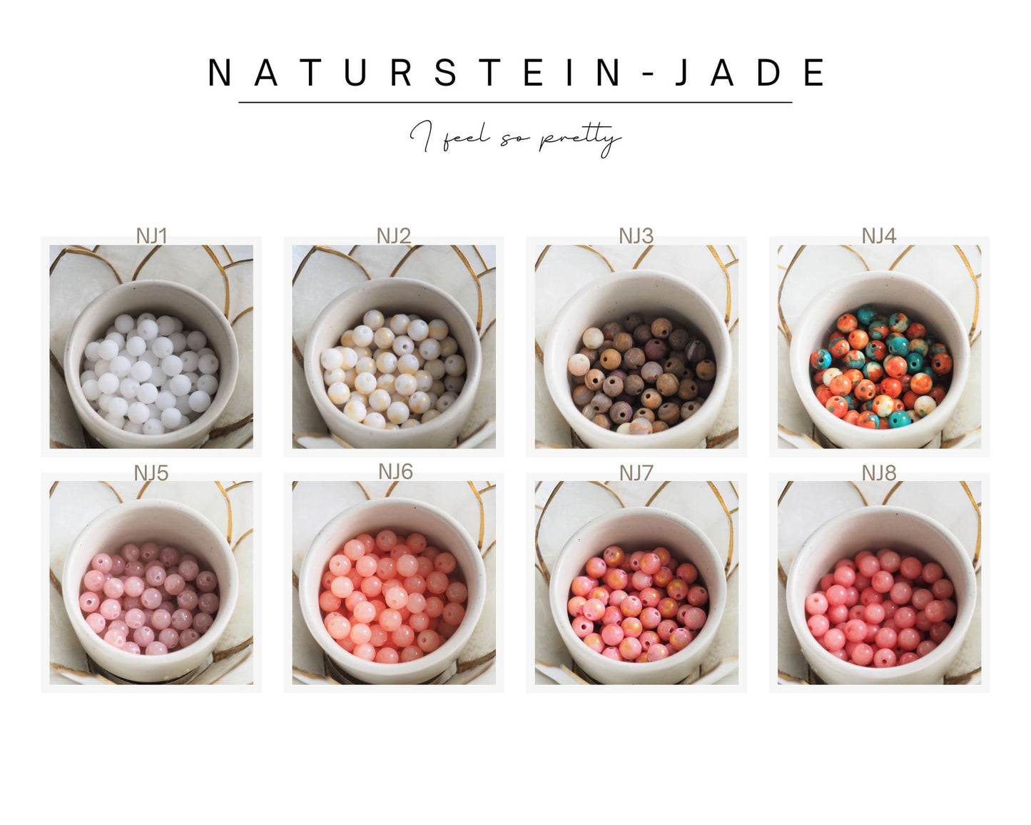 Perlenarmband Natursteinperlen personalisiert mit Initialen und Edelstahl-Anhänger Sternzeichen