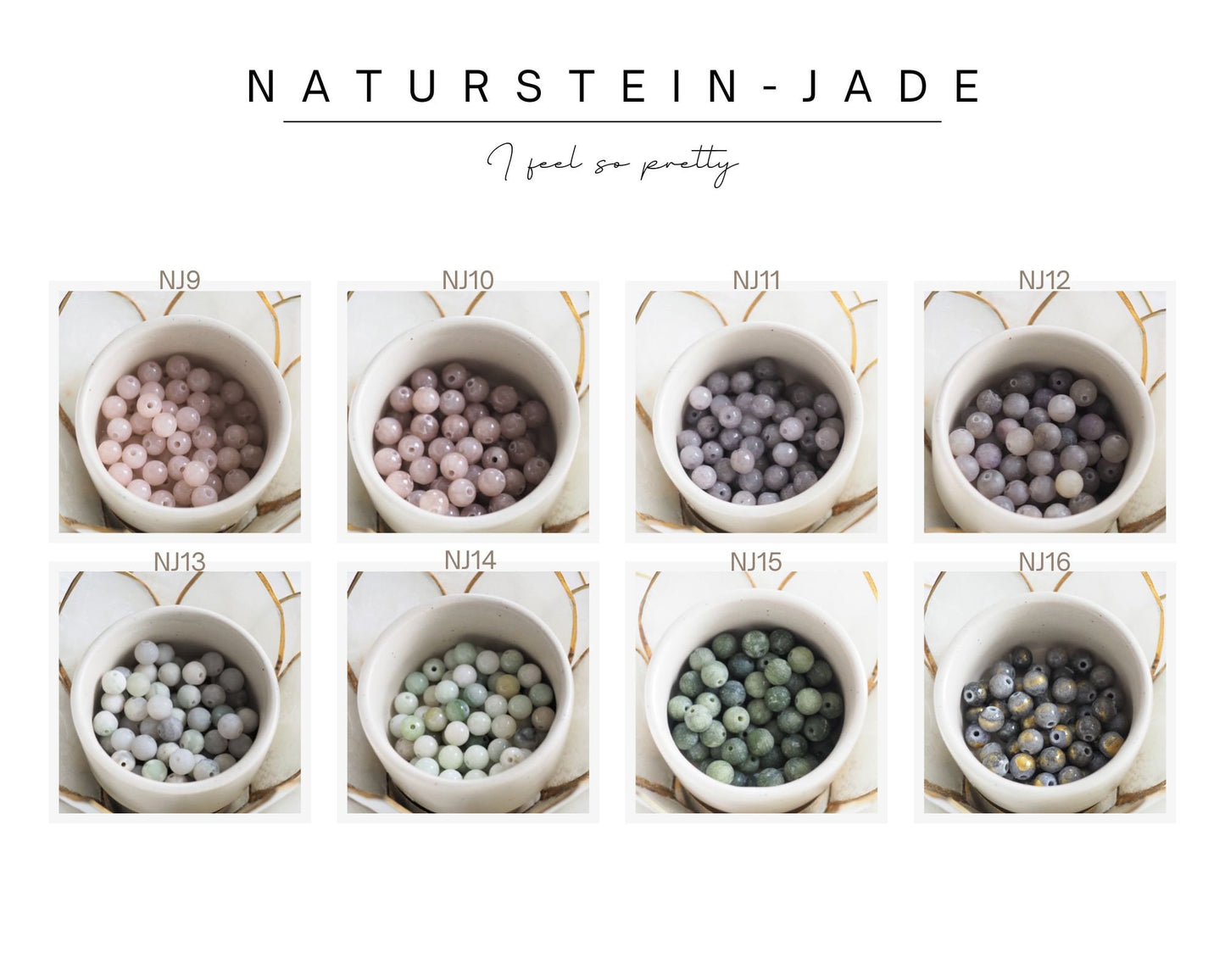 Perlenarmband Natursteinperlen personalisiert mit Initialen und Edelstahl-Anhänger