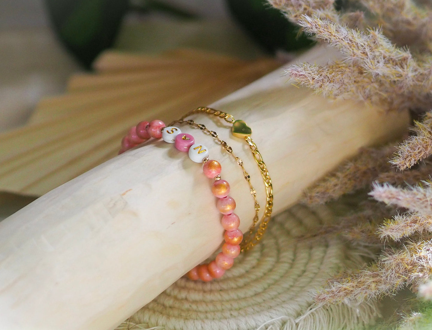 Gliederarmband mit Herz vergoldet