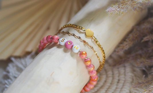 Gliederarmband mit Herz vergoldet