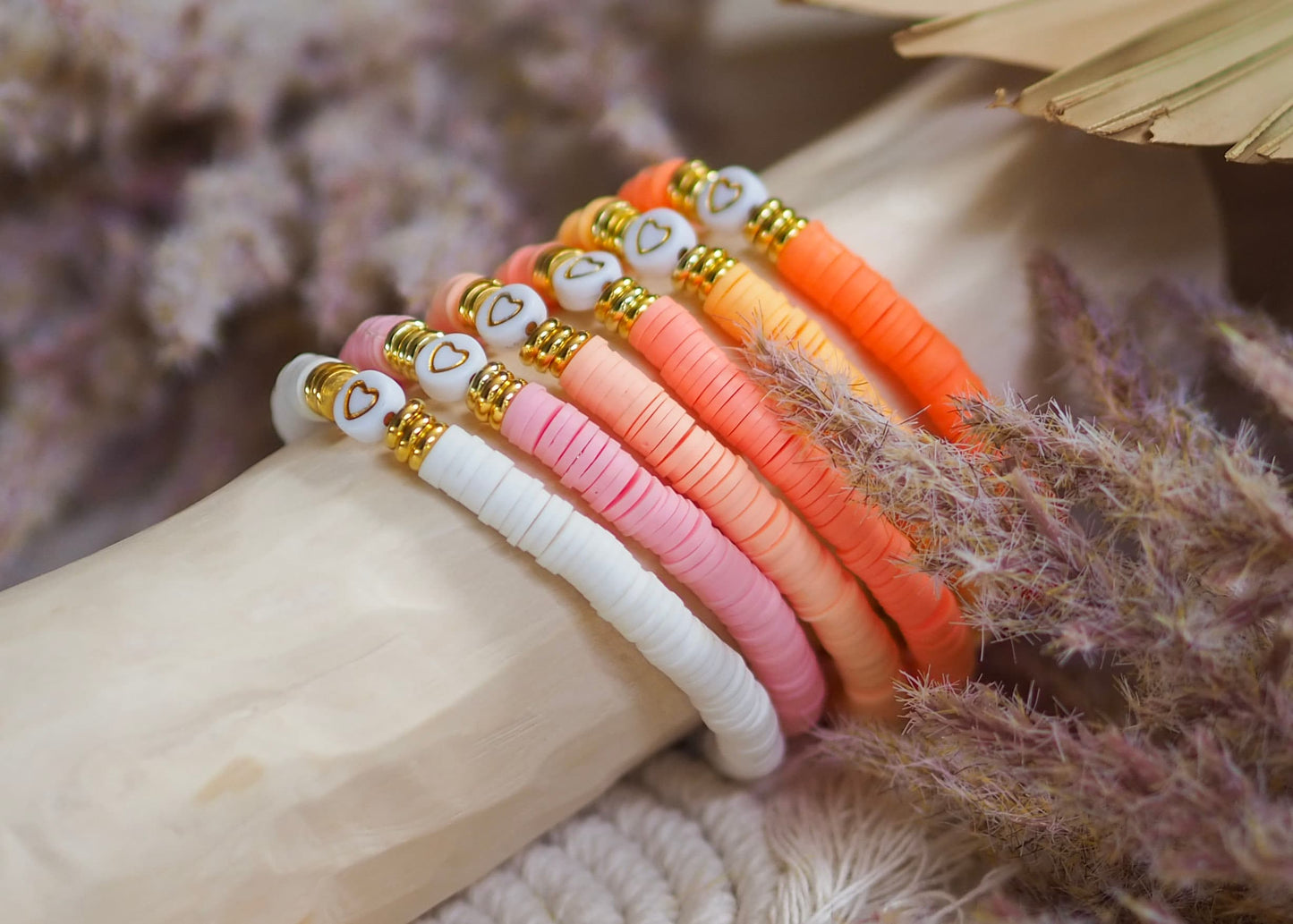 Perlenarmband Katsukiperlen mit Herz gold