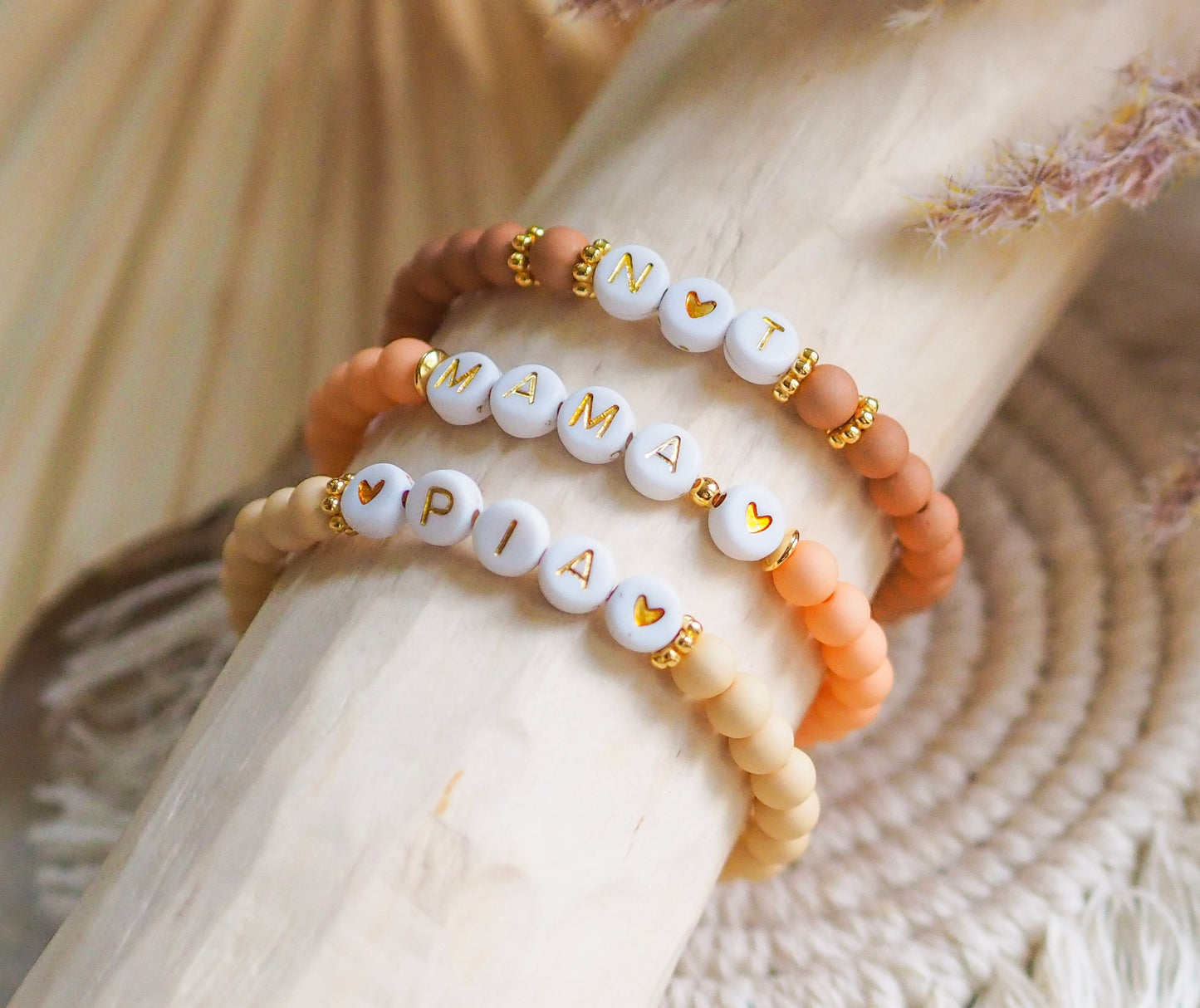 Perlenarmband Acrylperlen personalisiert mit Initialen