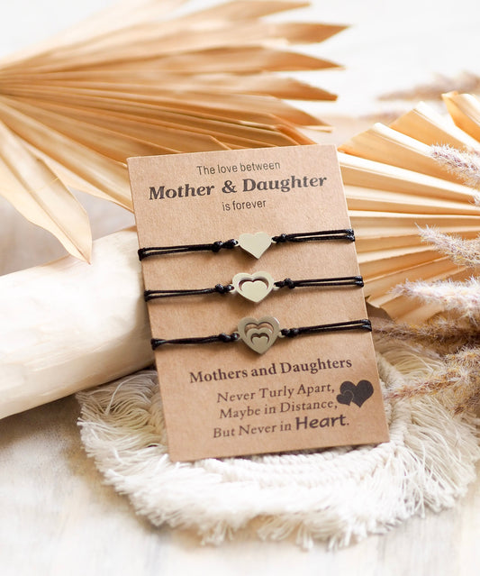 Wickelarmband mit Herzen "Mutter und Tochter"